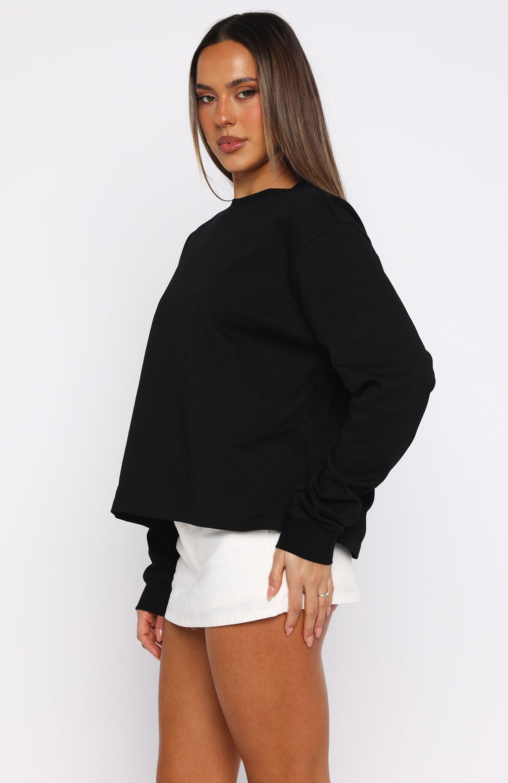 White Fox Staying Ahead Long Sleeve Tee Black