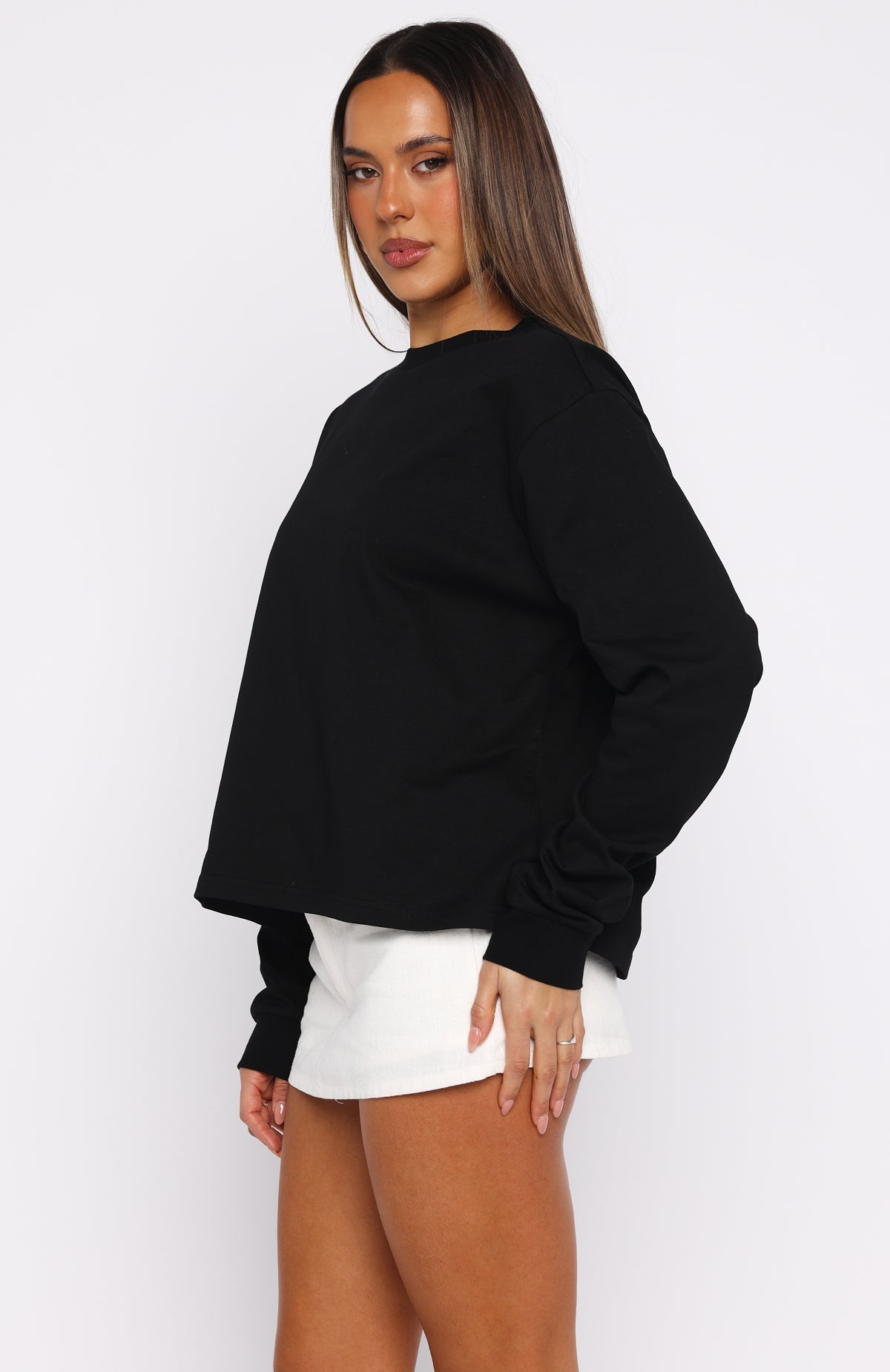 White Fox Staying Ahead Long Sleeve Tee Black