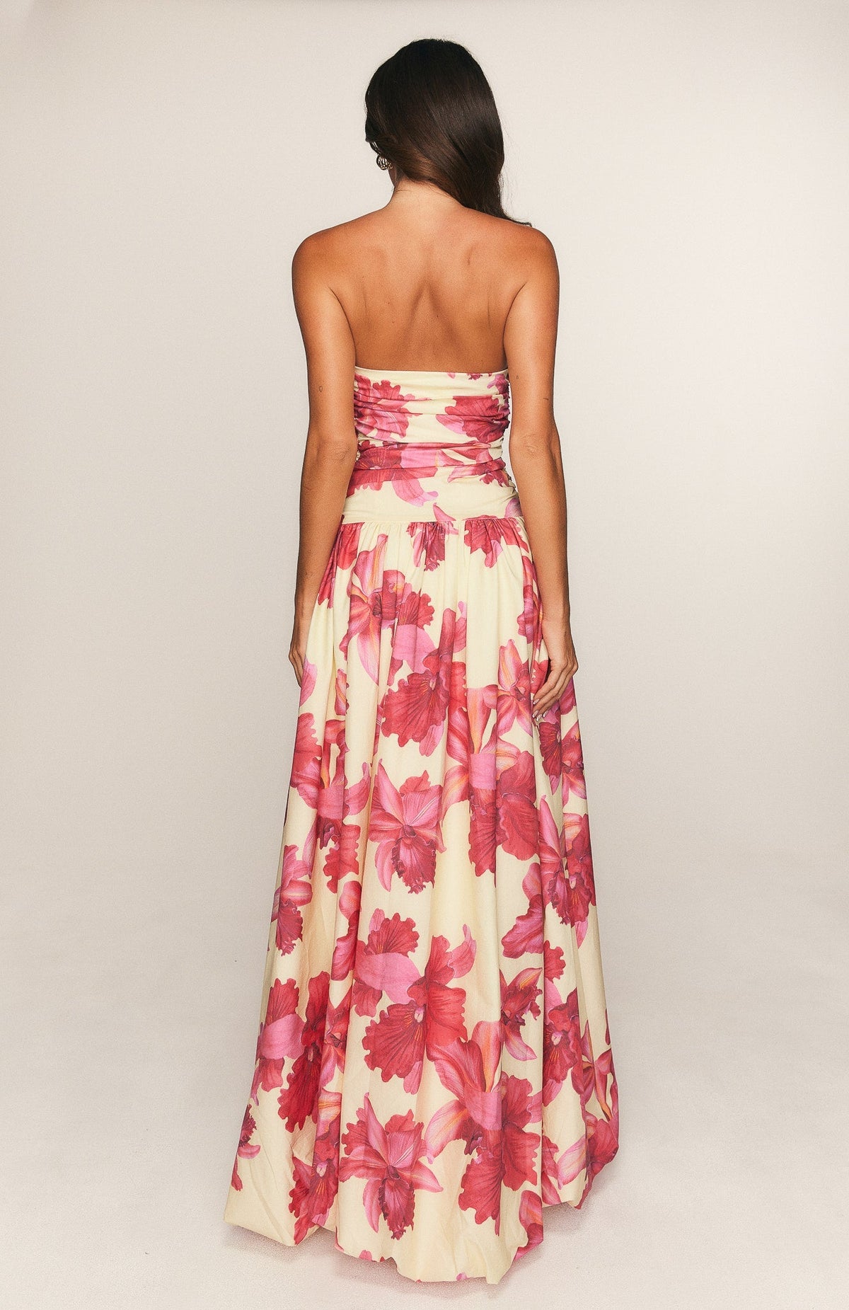 White Fox Keep My Promise Strapless Maxi Dress Siena Bloom
