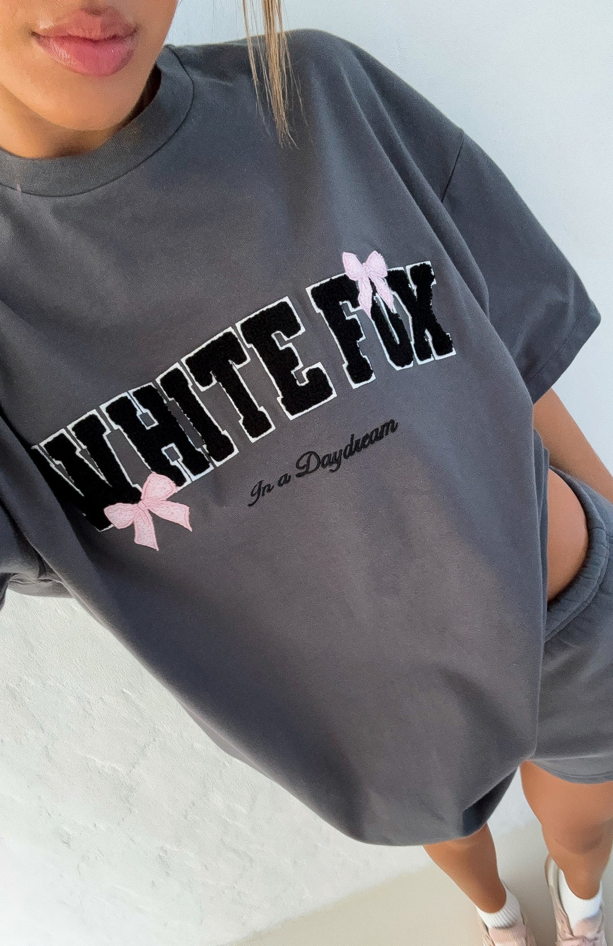 White Fox Daydreamers Madeline Oversized Tee Volcanic
