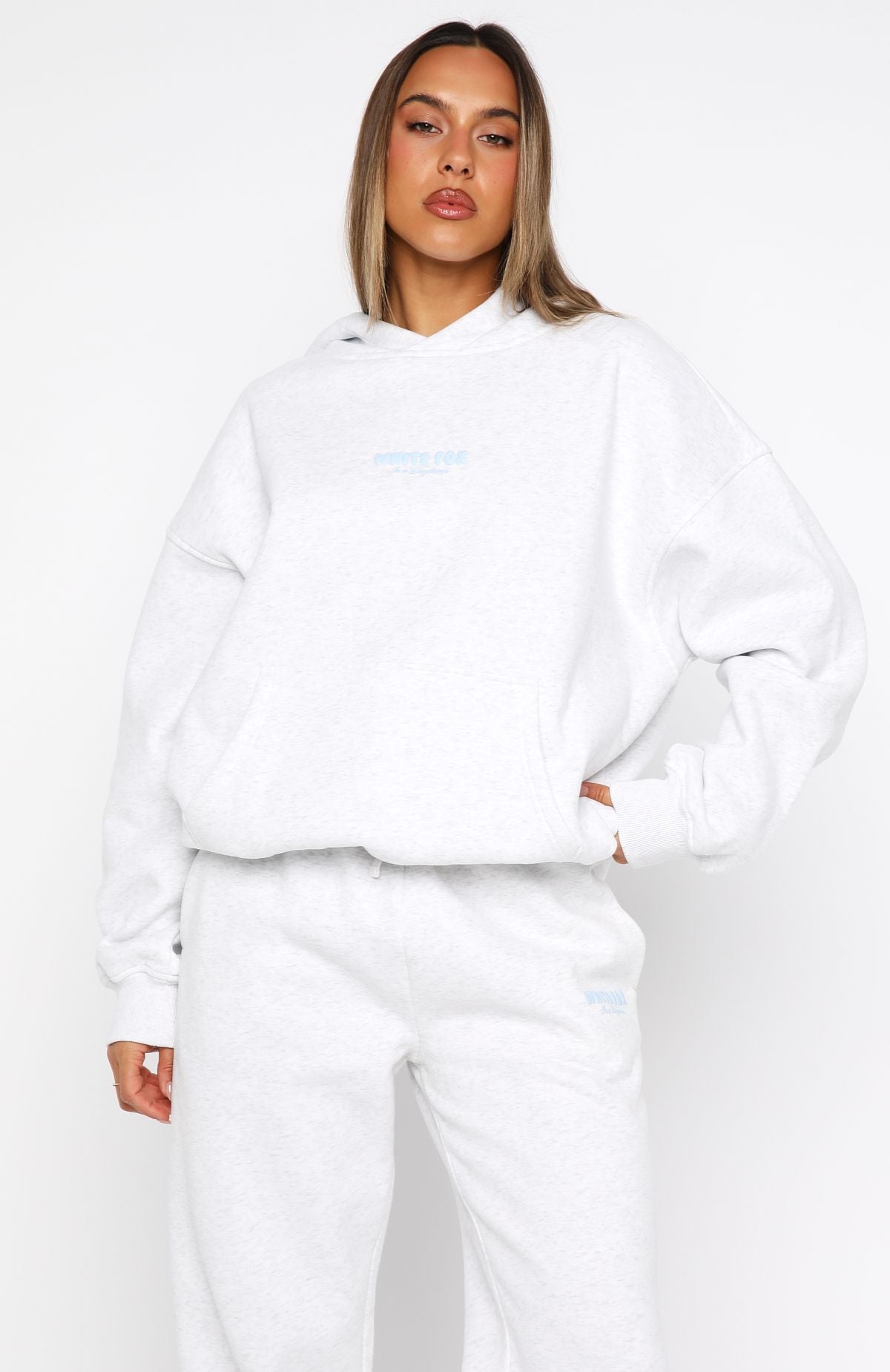White Fox Daydreamers Nadia Oversized Hoodie Grey Marle