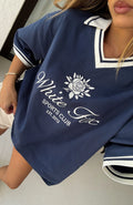 White Fox Along The Way Oversized Jersey Navy