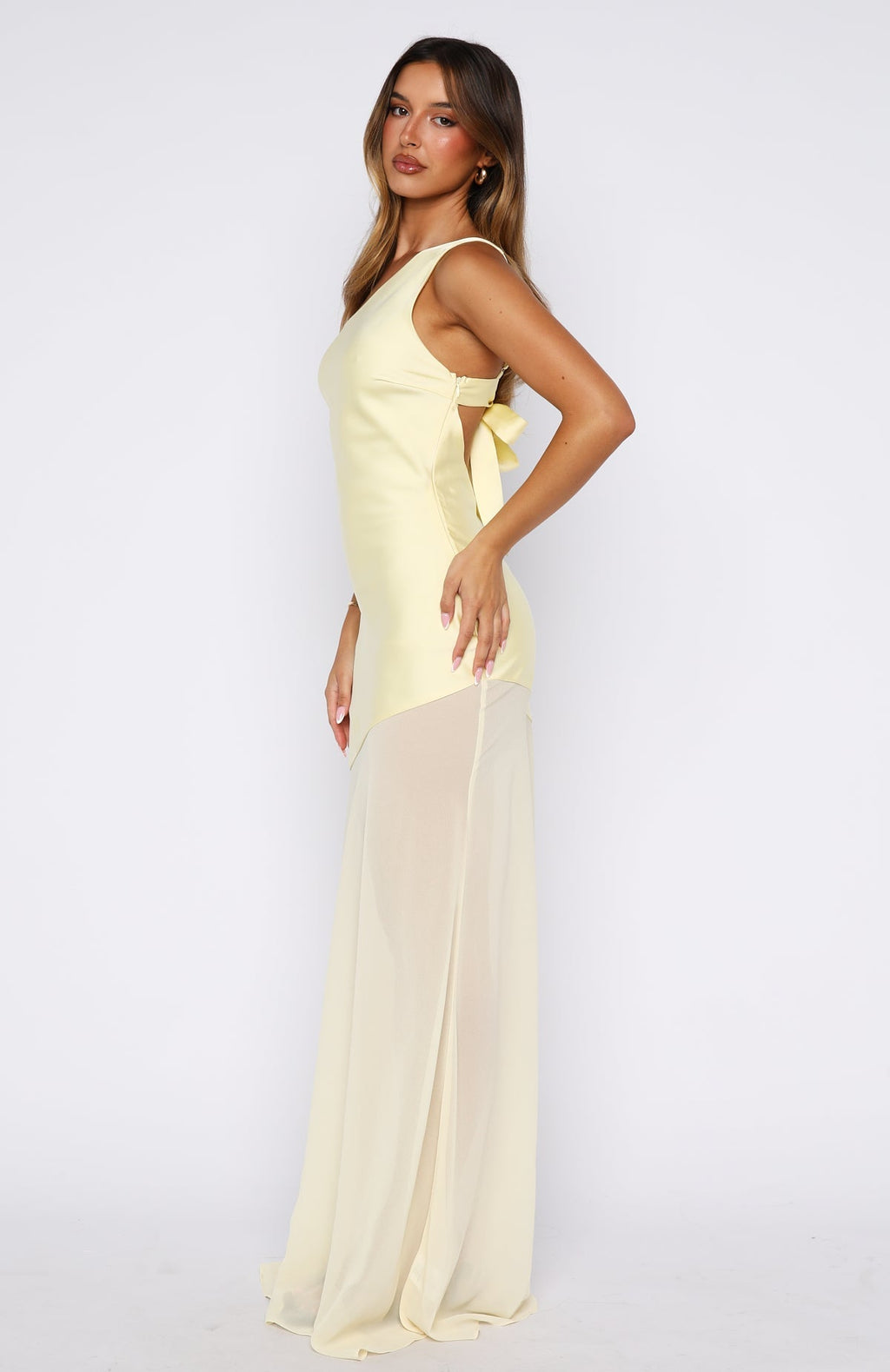 White Fox Vip Vibes Maxi Dress Lemon
