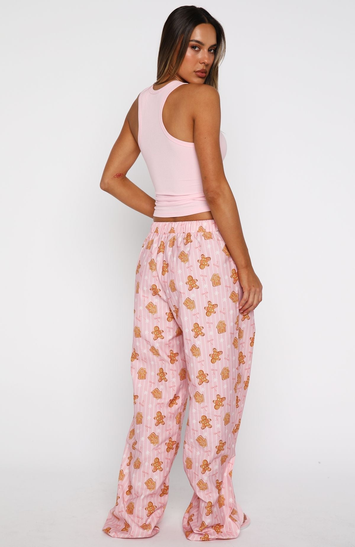 White Fox Sweetheart Pyjama Pants Gingerbread Twist