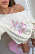 White Fox Sweetheart Pyjama Off Shoulder Tee Lemon