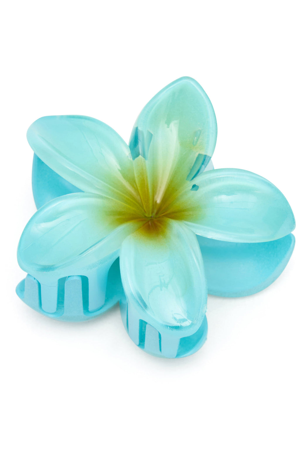 White Fox Floral Charm Hair Clip Blue