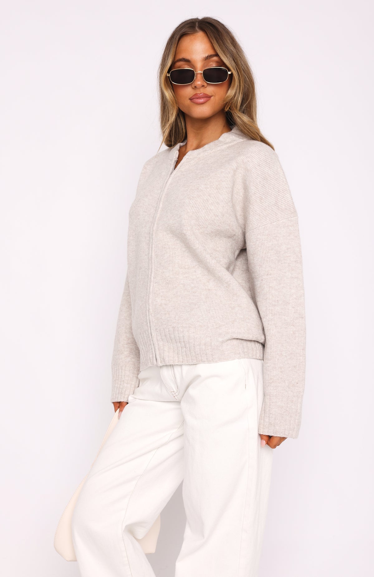 White Fox Unbreakable Bond Knit Jacket Cream