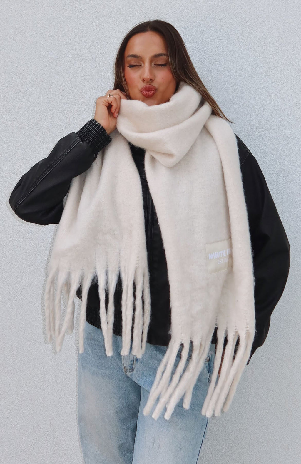 White Fox Luna Scarf Oat