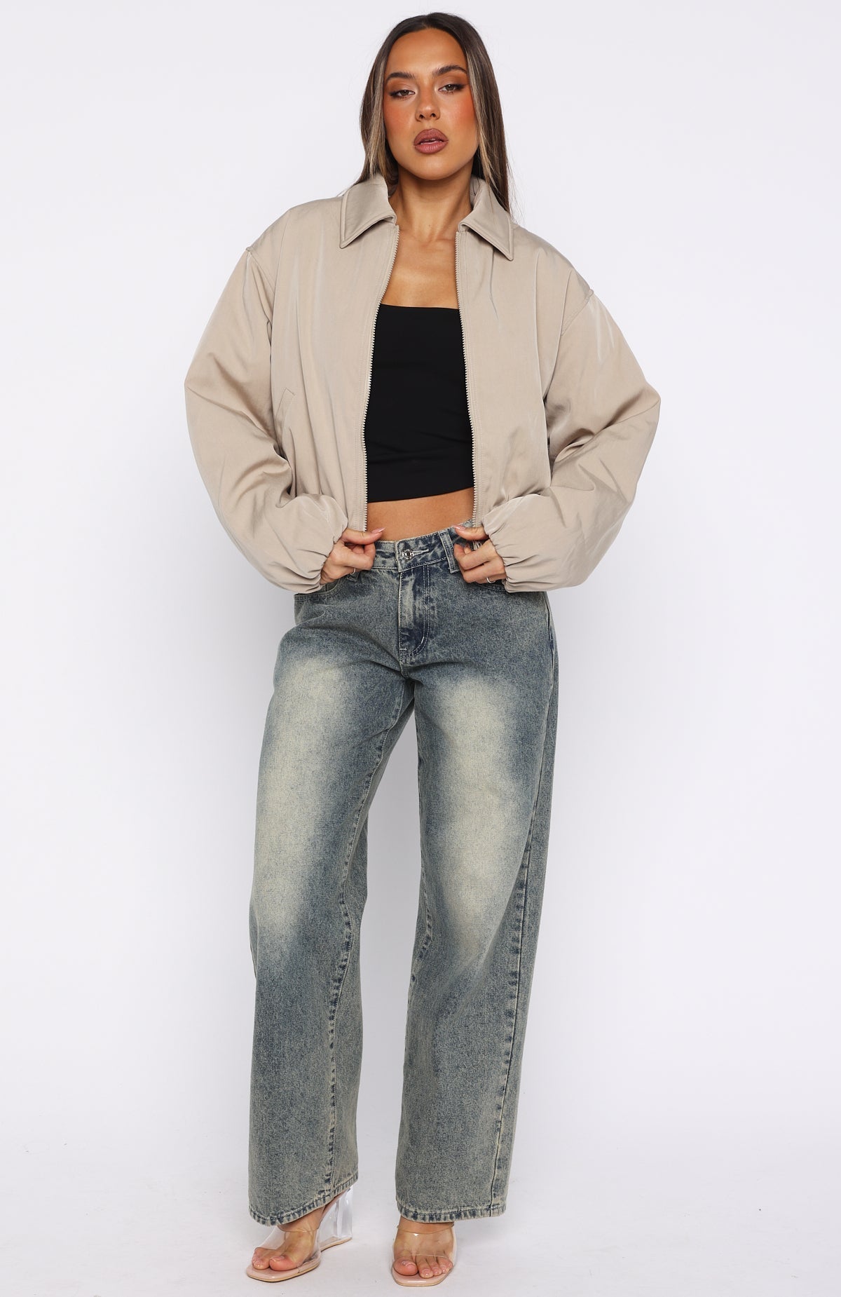White Fox Back To Friends Jacket Sand