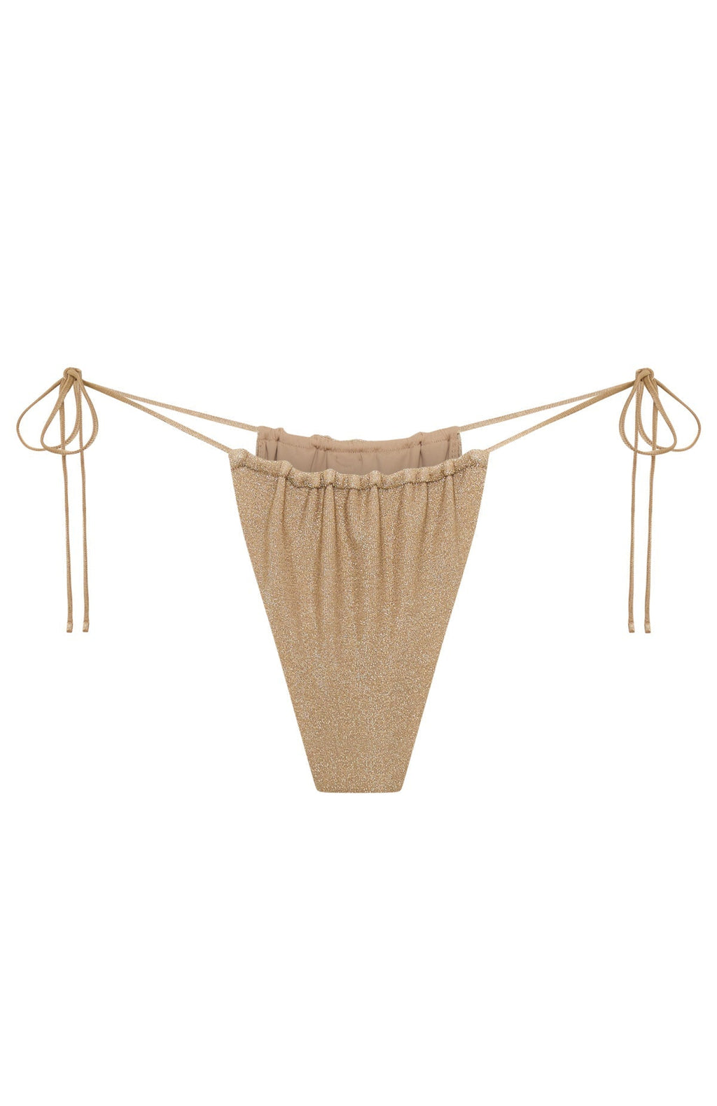 White Fox Sorano Bikini Bottoms Gold Shimmer
