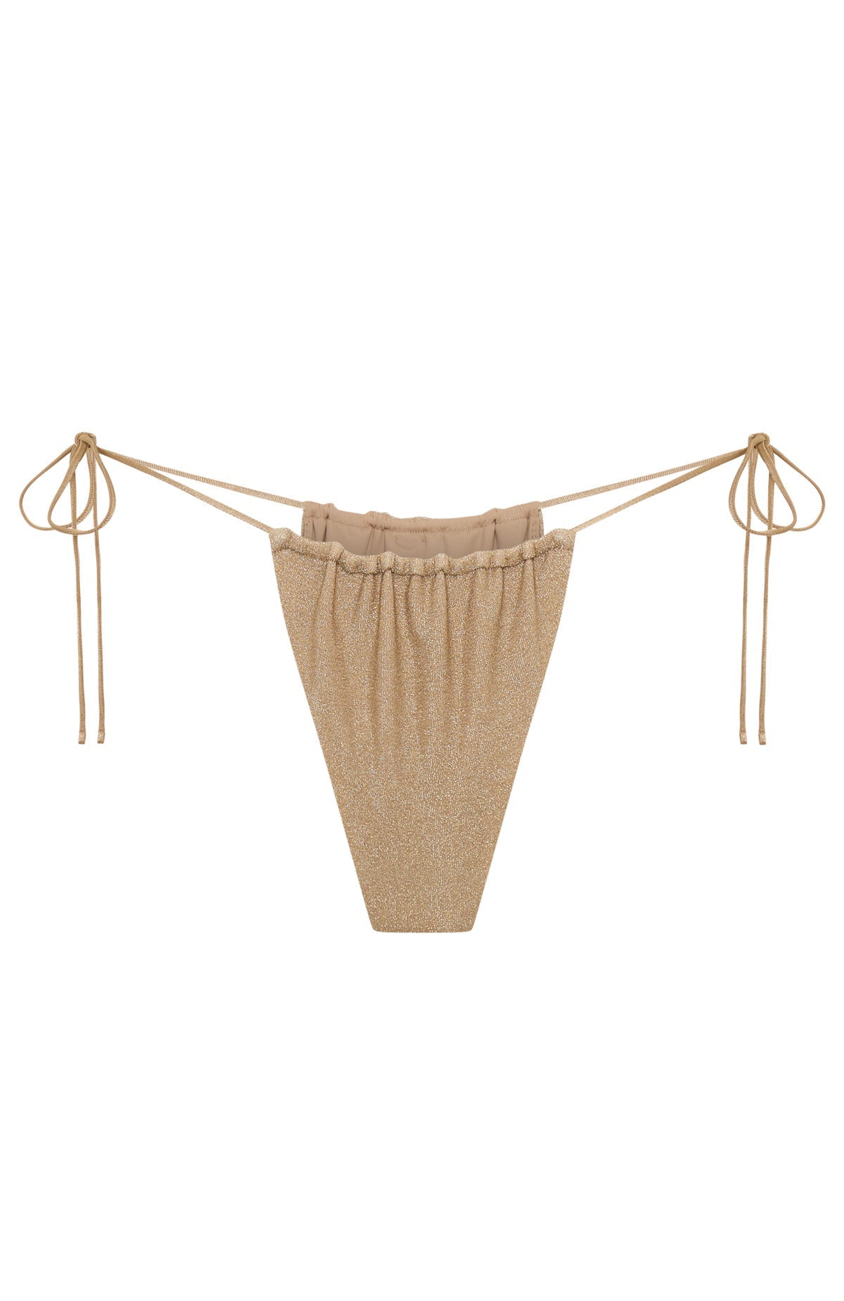White Fox Sorano Bikini Bottoms Gold Shimmer