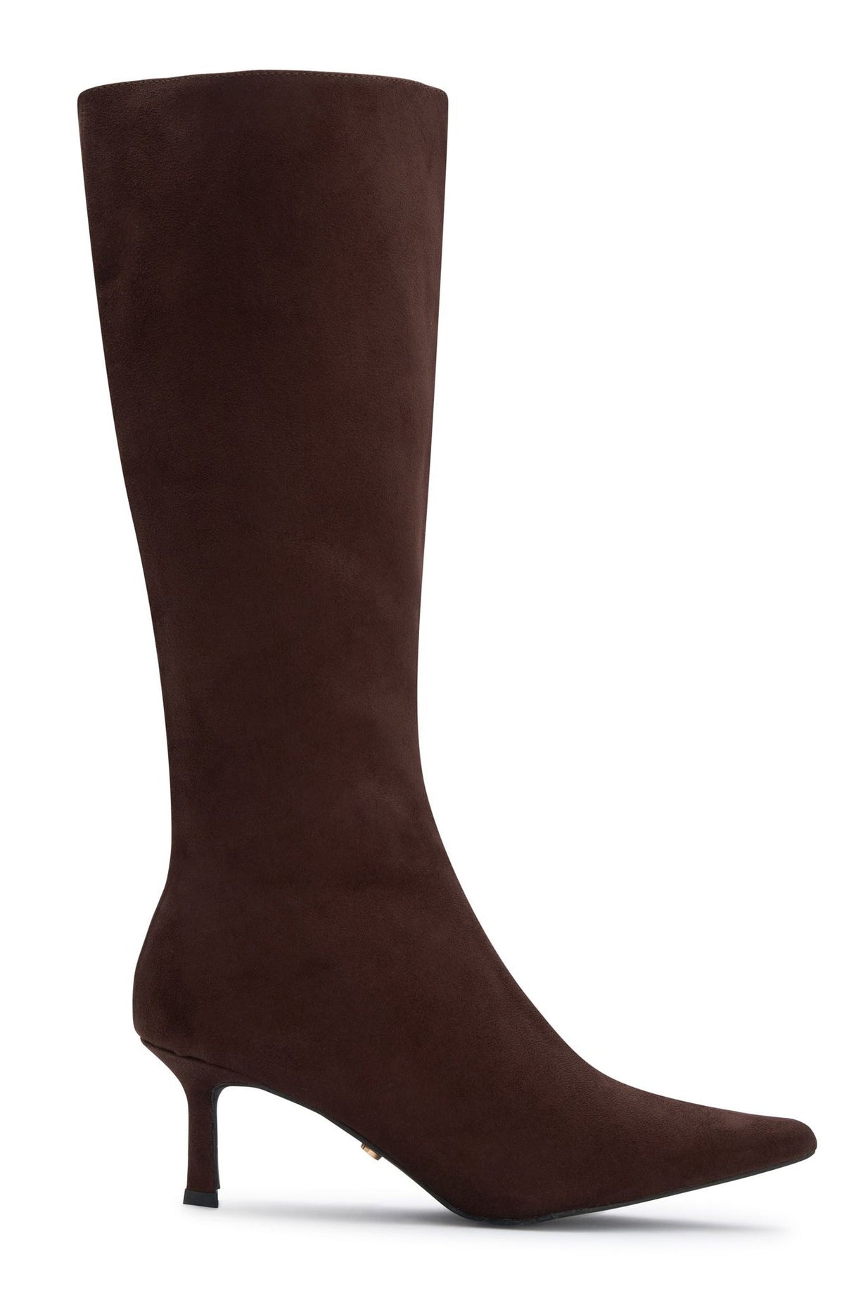 White Fox Rosalina Knee High Boots Chocolate Faux Suede