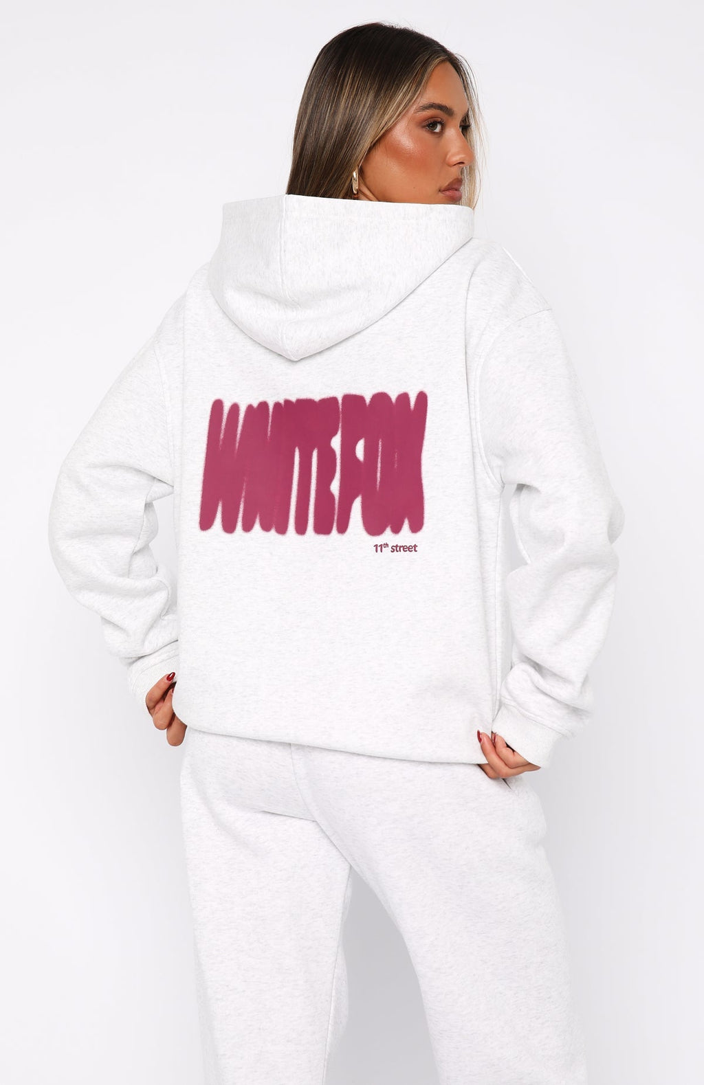 White Fox 11th Street New York Or Nowhere Oversized Hoodie Berry Blast
