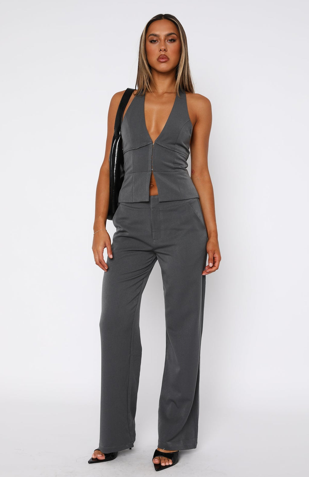 White Fox Only Acting Pants Charcoal