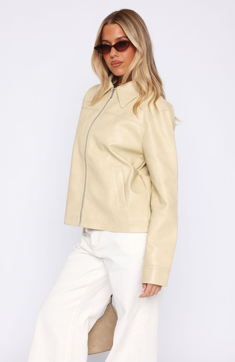 White Fox Cool City Life PU Jacket Blonde