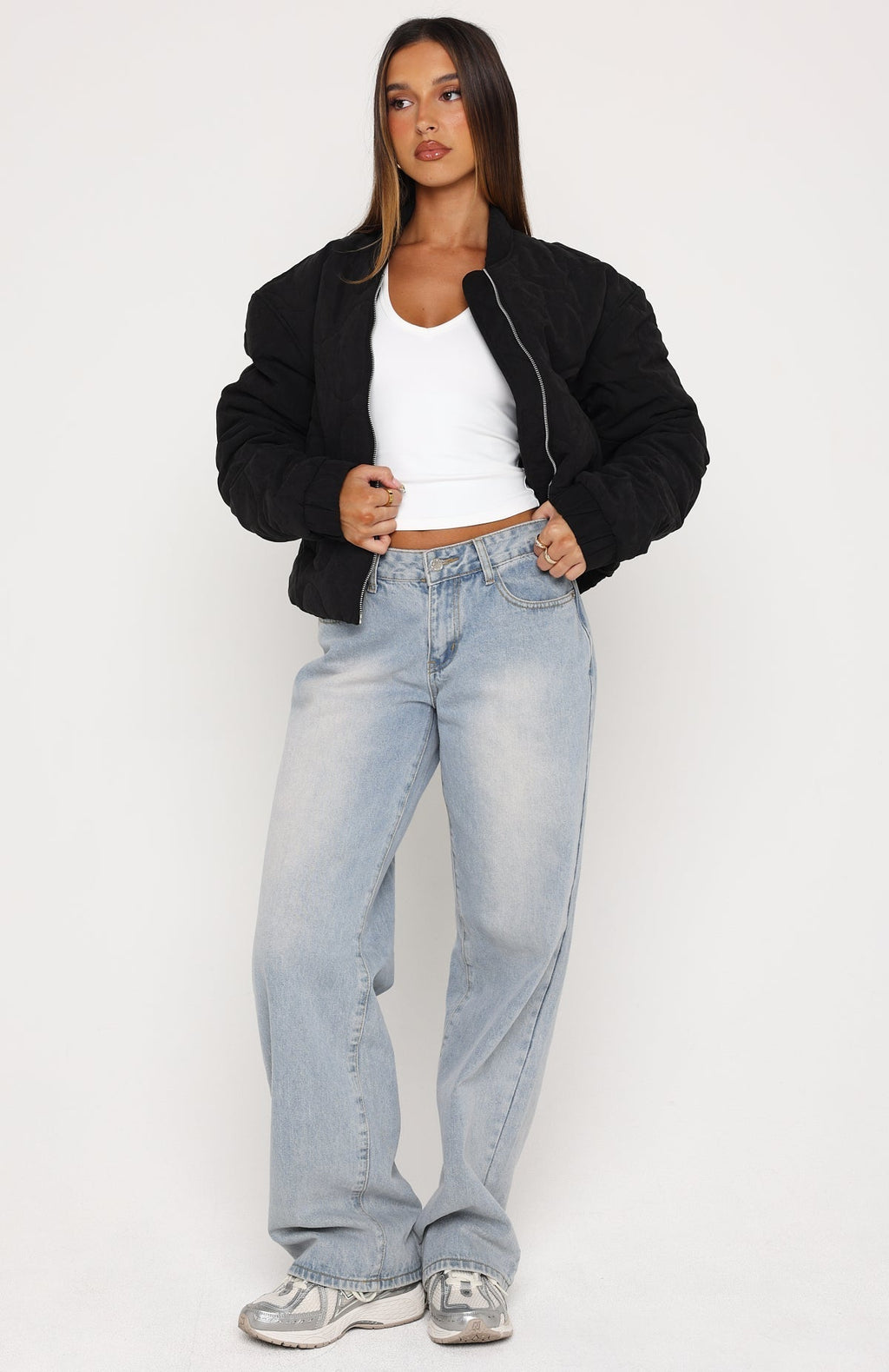 White Fox The Hieress Bomber Jacket Black