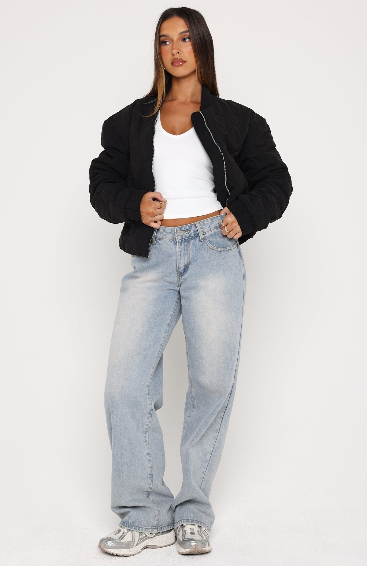 White Fox The Hieress Bomber Jacket Black