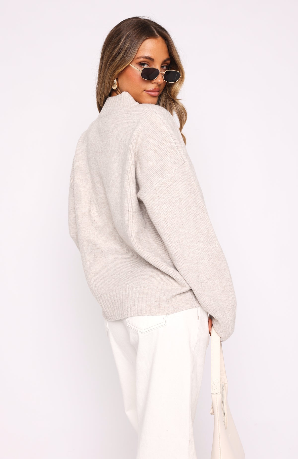 White Fox Unbreakable Bond Knit Jacket Cream