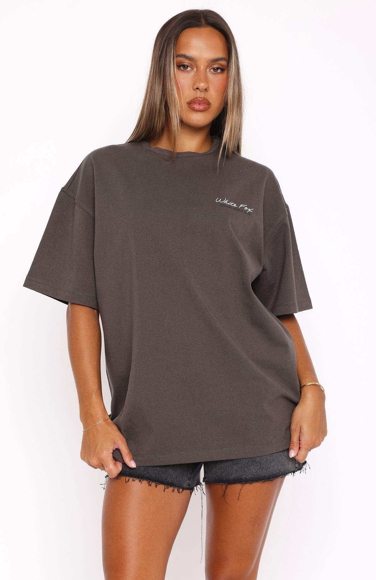 White Fox Studio Essentials Oversized Tee Volcanic