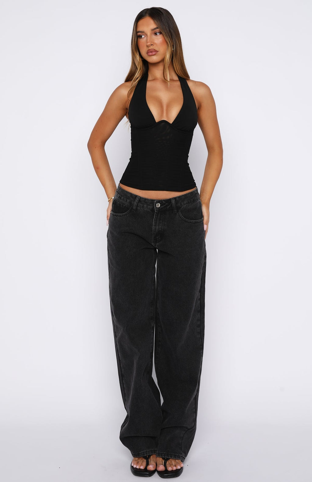 White Fox Hot Girl Halter Bustier Black
