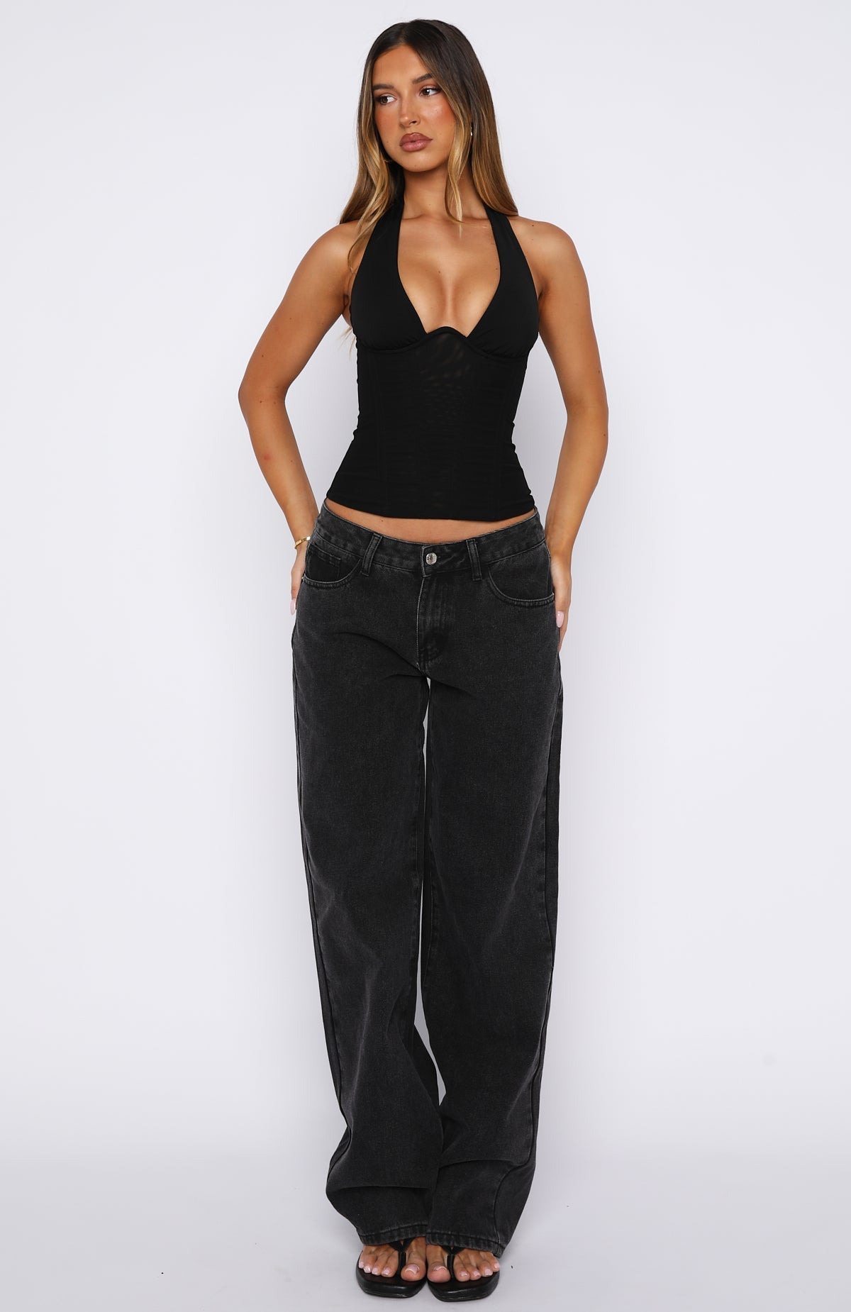 White Fox Hot Girl Halter Bustier Black