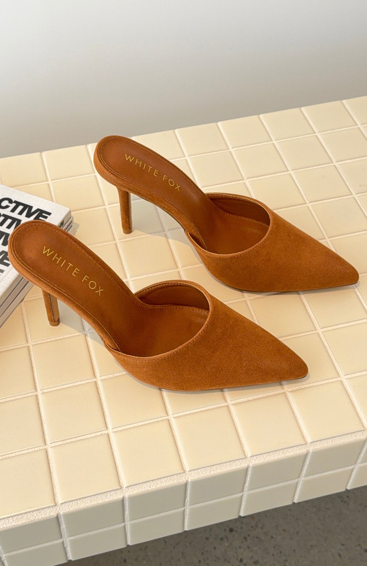 White Fox Cyrilla Mules Camel