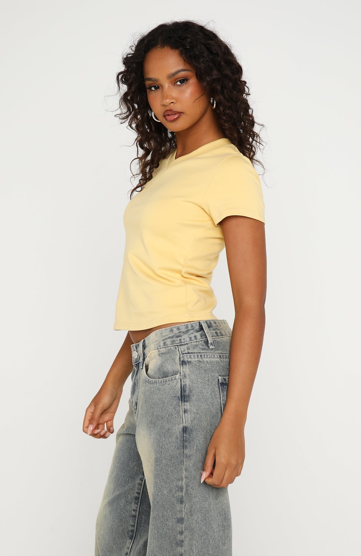 White Fox On The Hunt V Neck Top Honey
