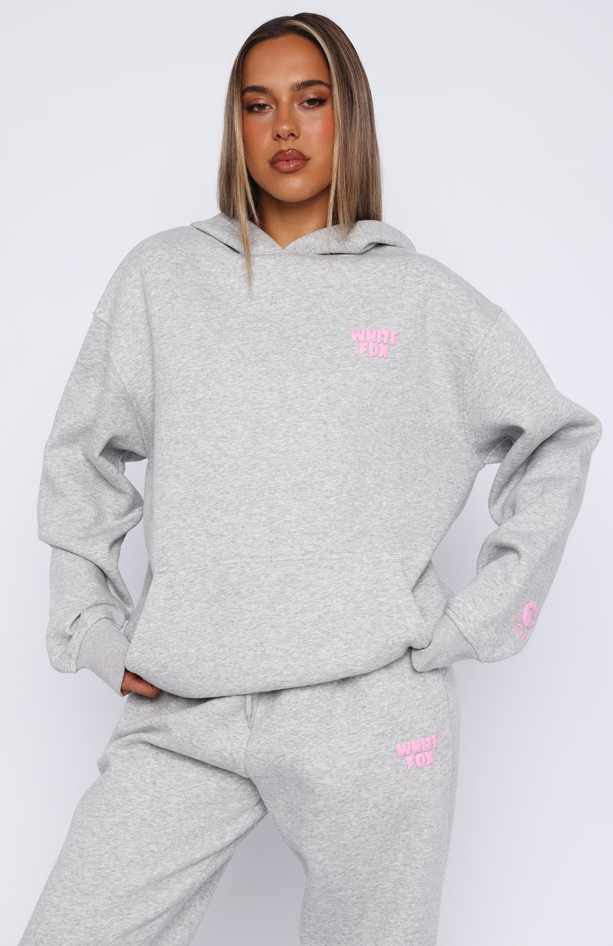 White Fox 11th Street Keeping It Real Oversized Hoodie Jelly Bean