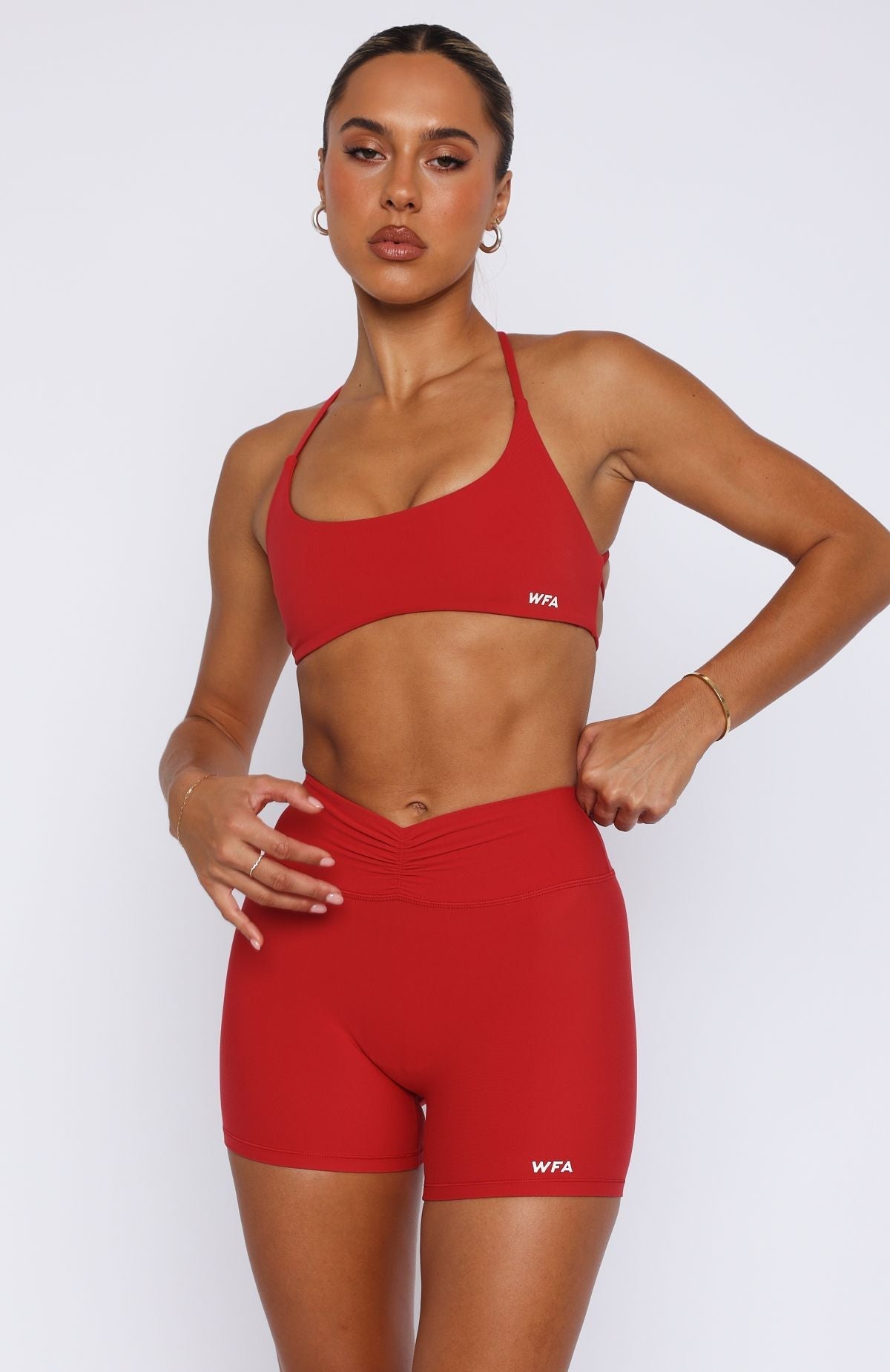 White Fox She's Healthy Sports Crop Cherry Red
