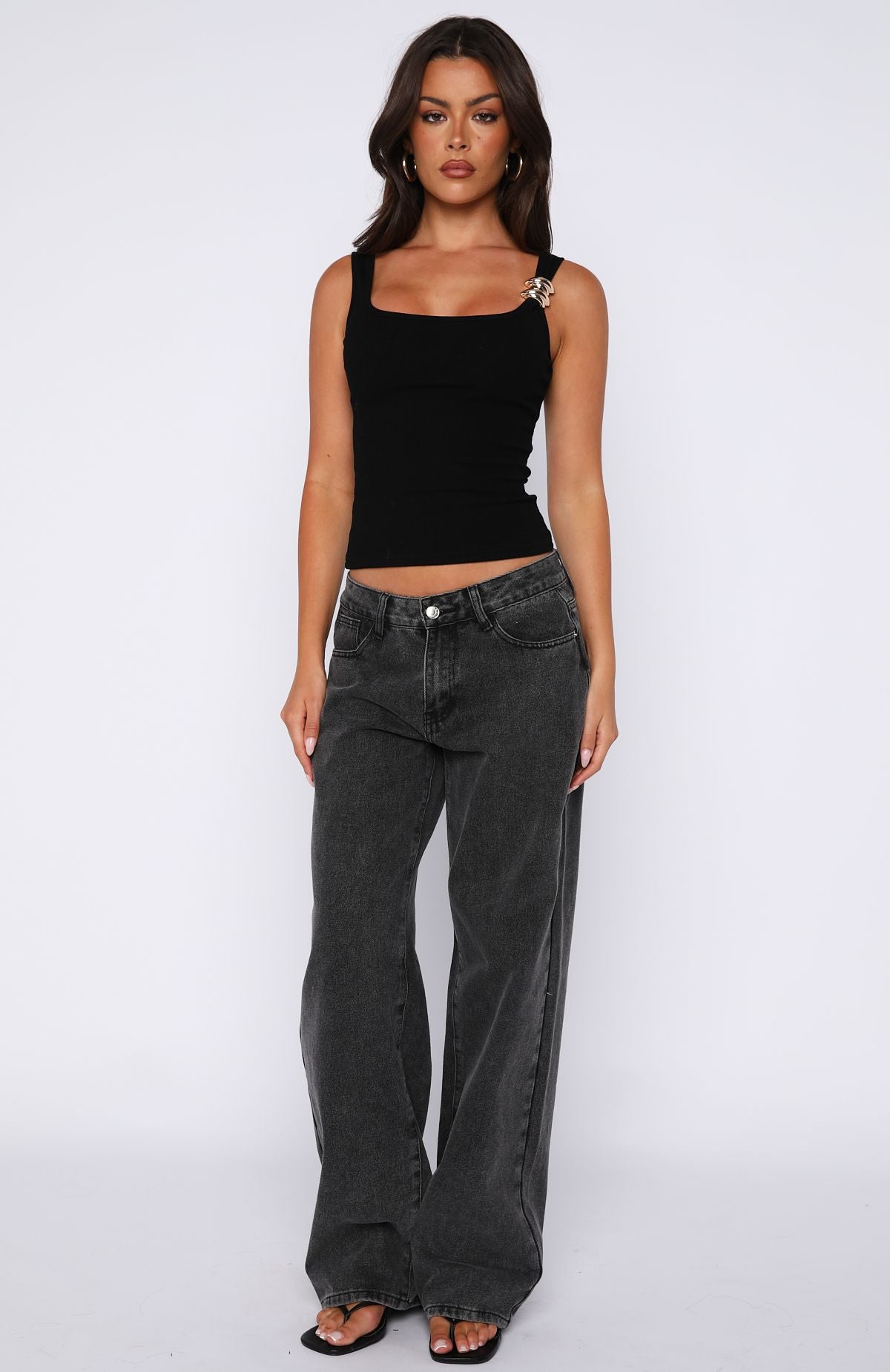 White Fox Horizon Heat Tank Top Black