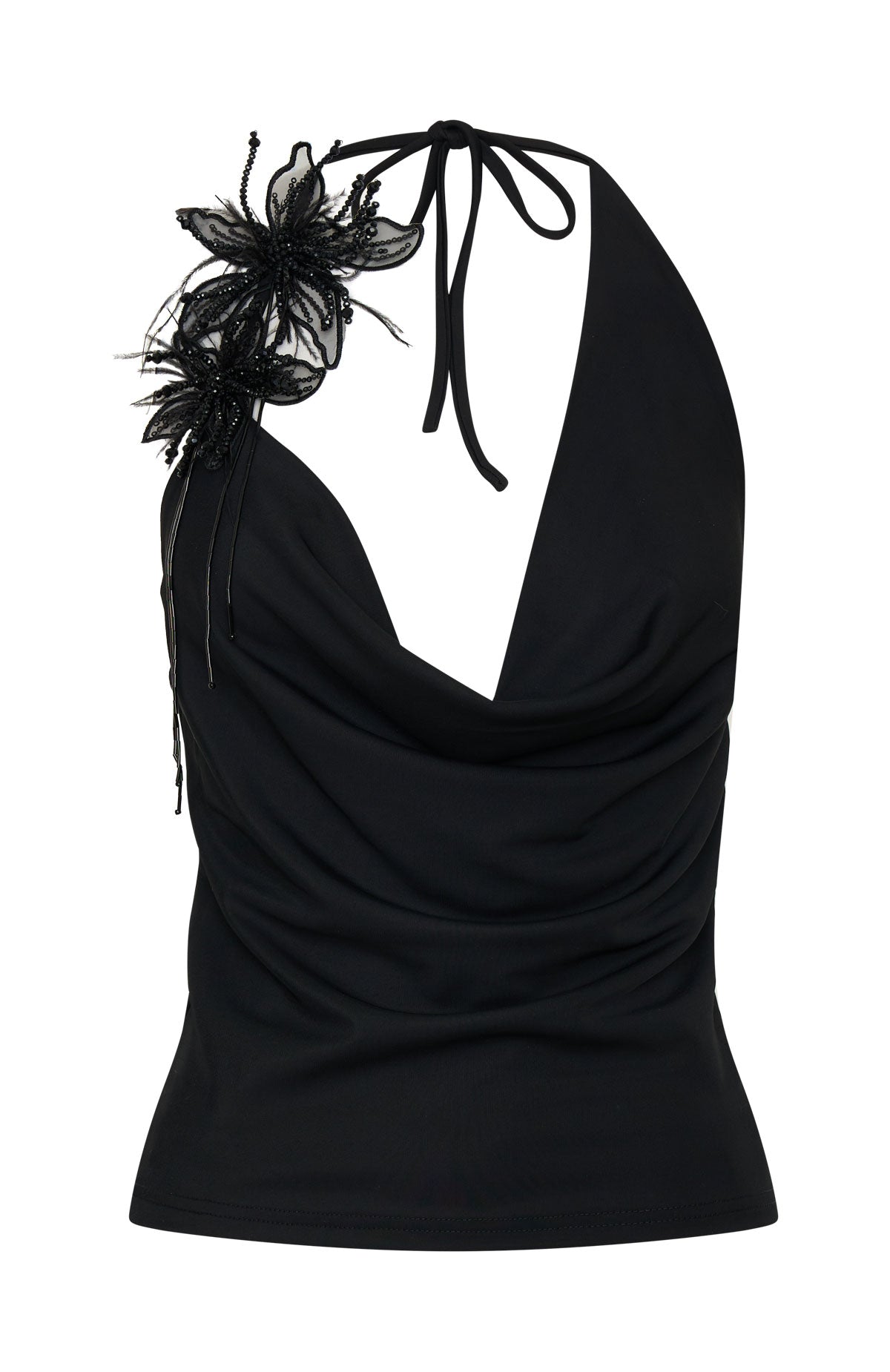White Fox Rave Crave Halter Top Black