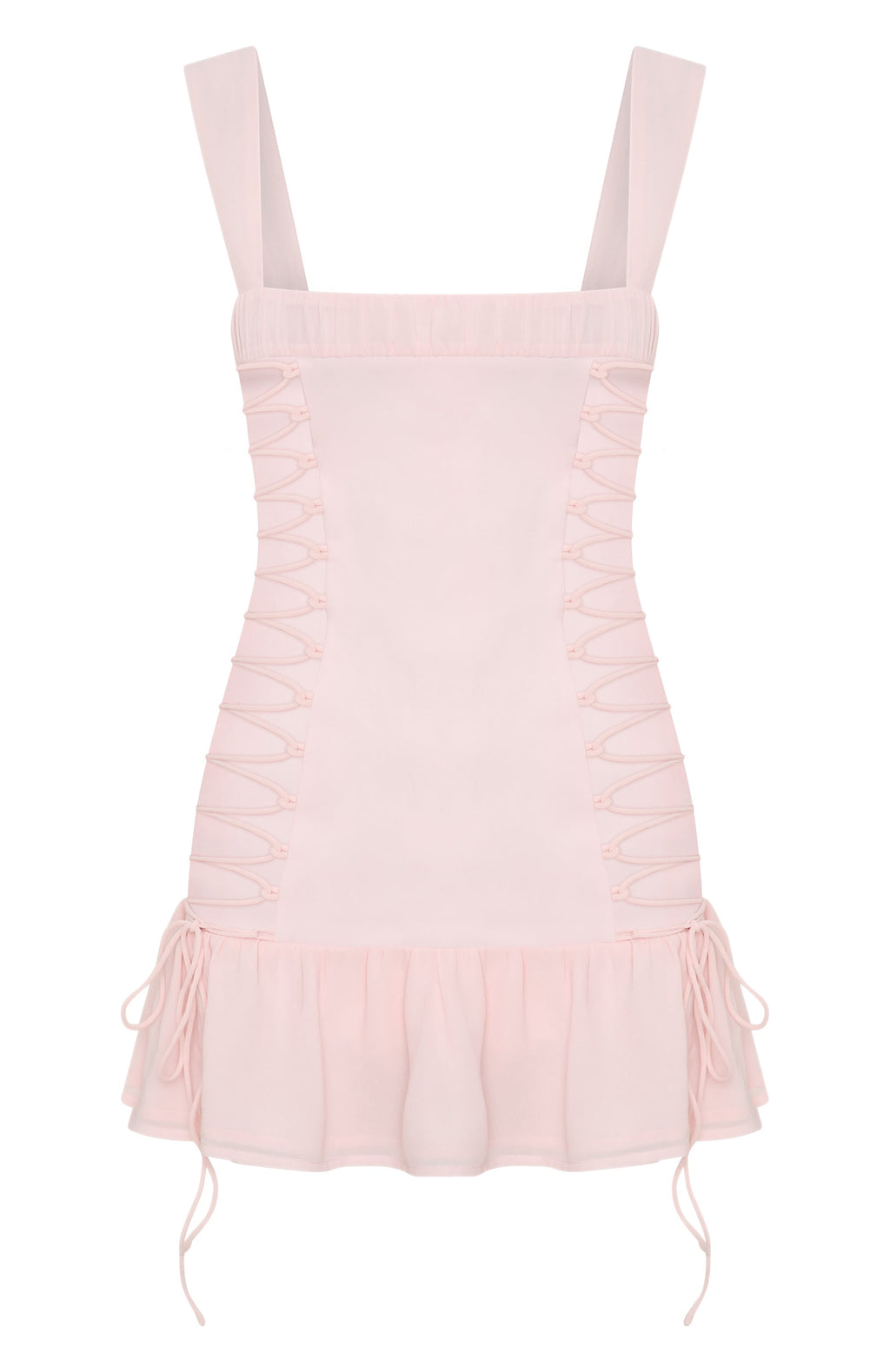 White Fox Rush In Mini Dress Baby Pink