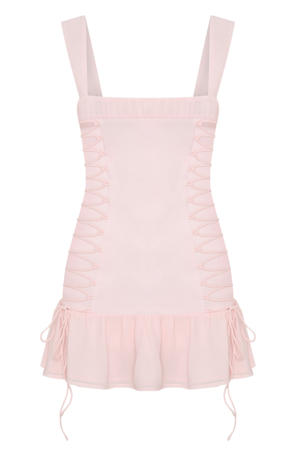 White Fox Rush In Mini Dress Baby Pink