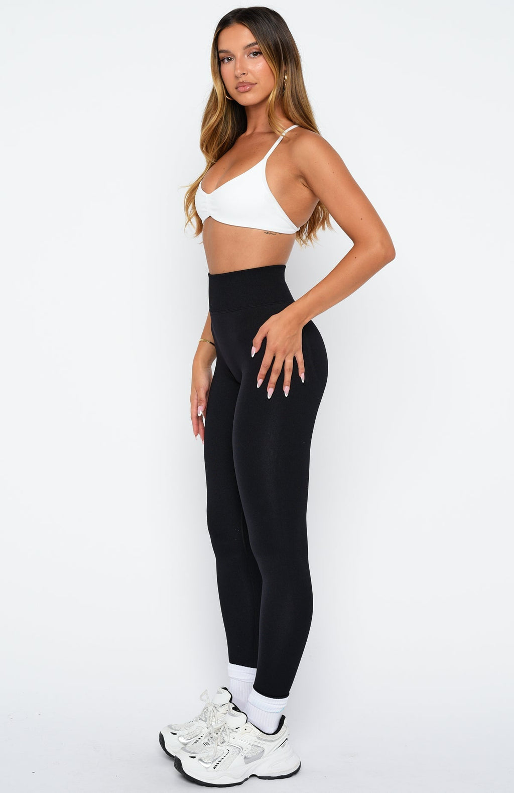 White Fox Charge Seamless Leggings Black