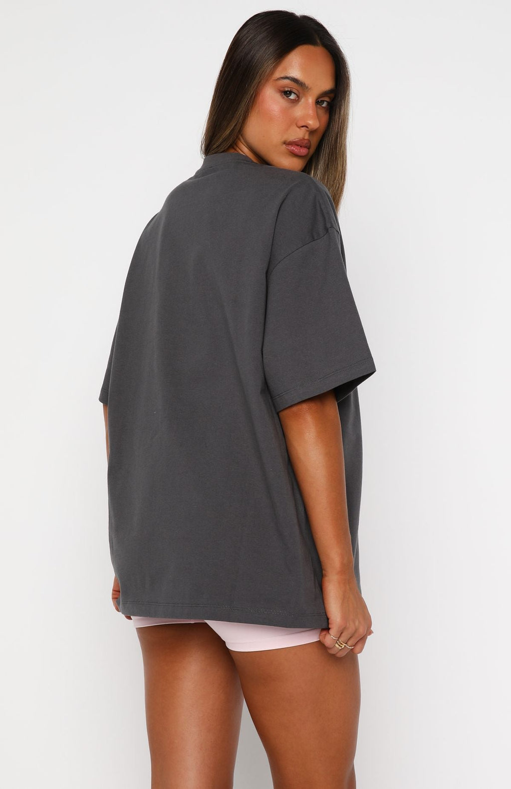 White Fox Daydreamers Angelina Oversized Tee Volcanic