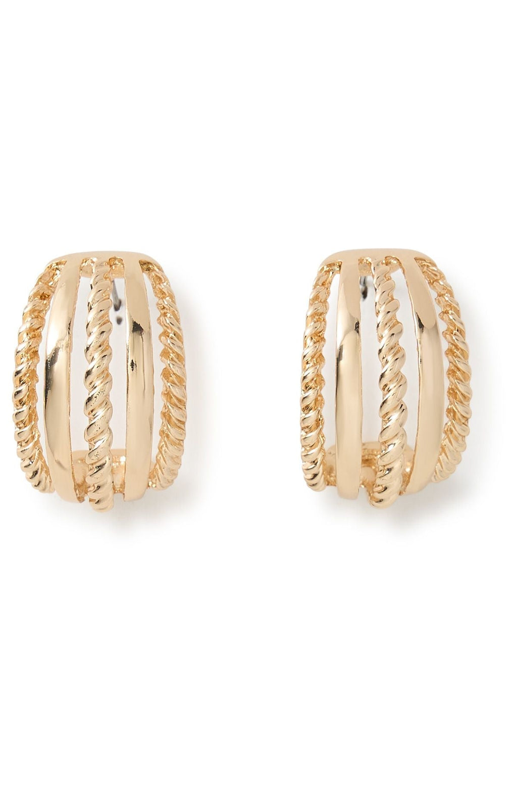 White Fox Lune Earrings Gold