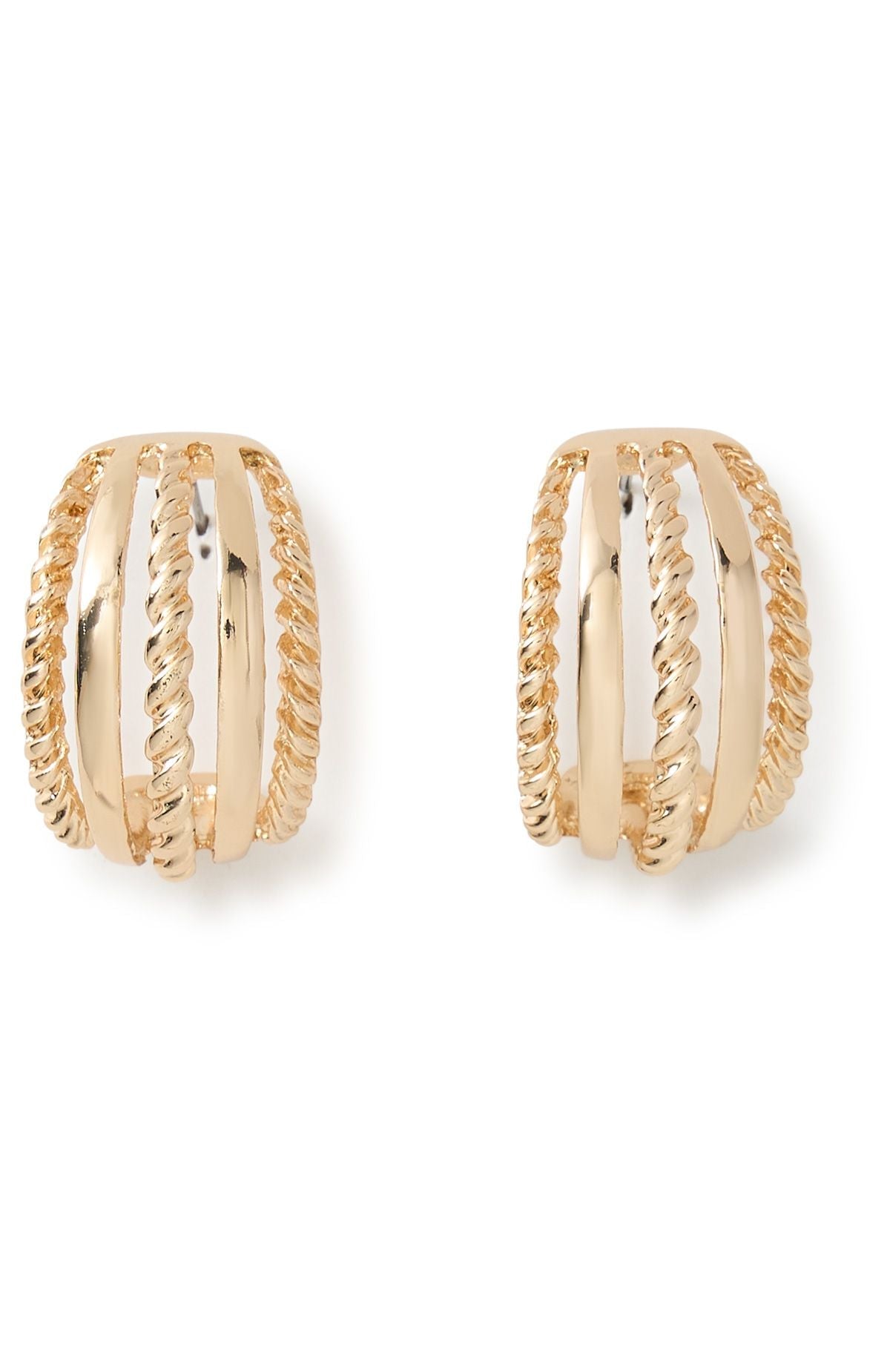White Fox Lune Earrings Gold
