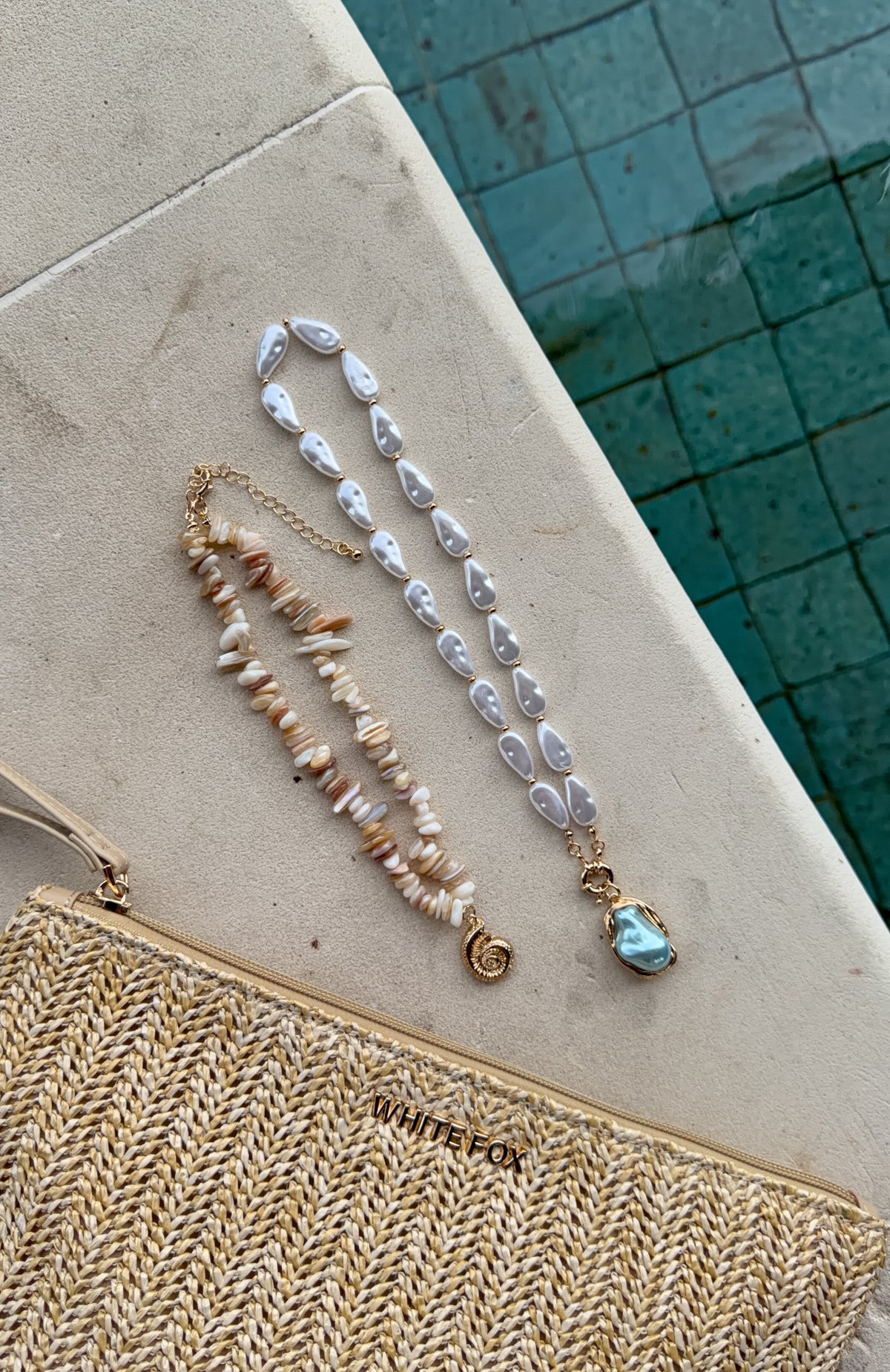 White Fox Kit Necklace Set Gold