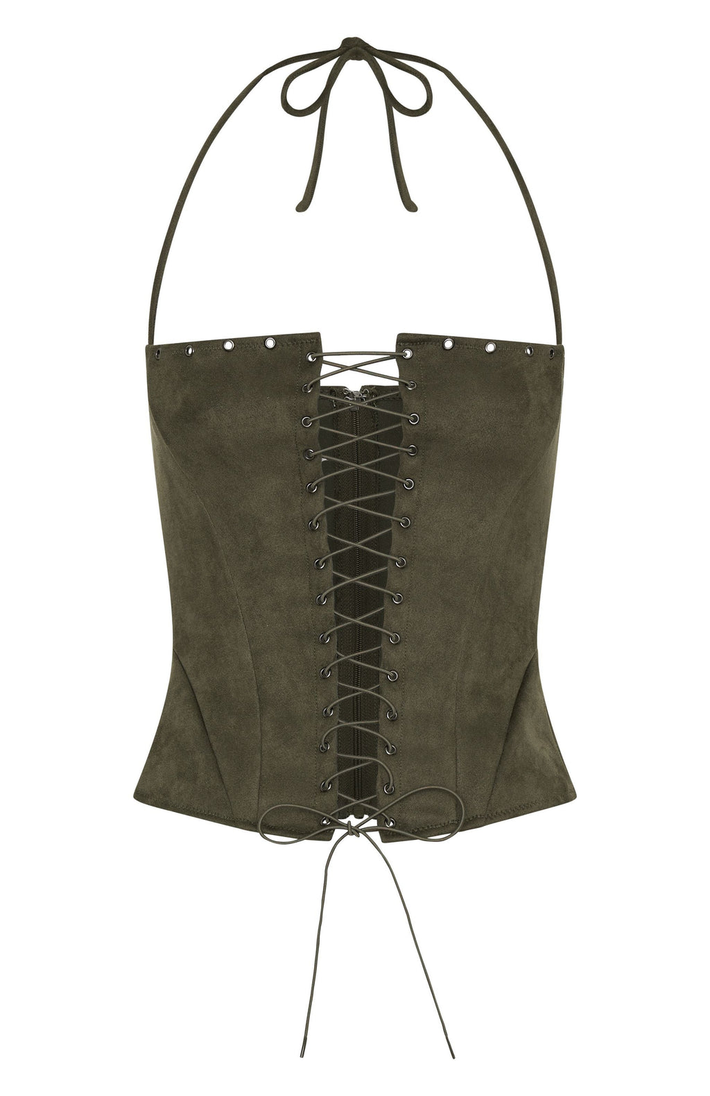 White Fox Don't Speak Faux Suede Bustier Cactus