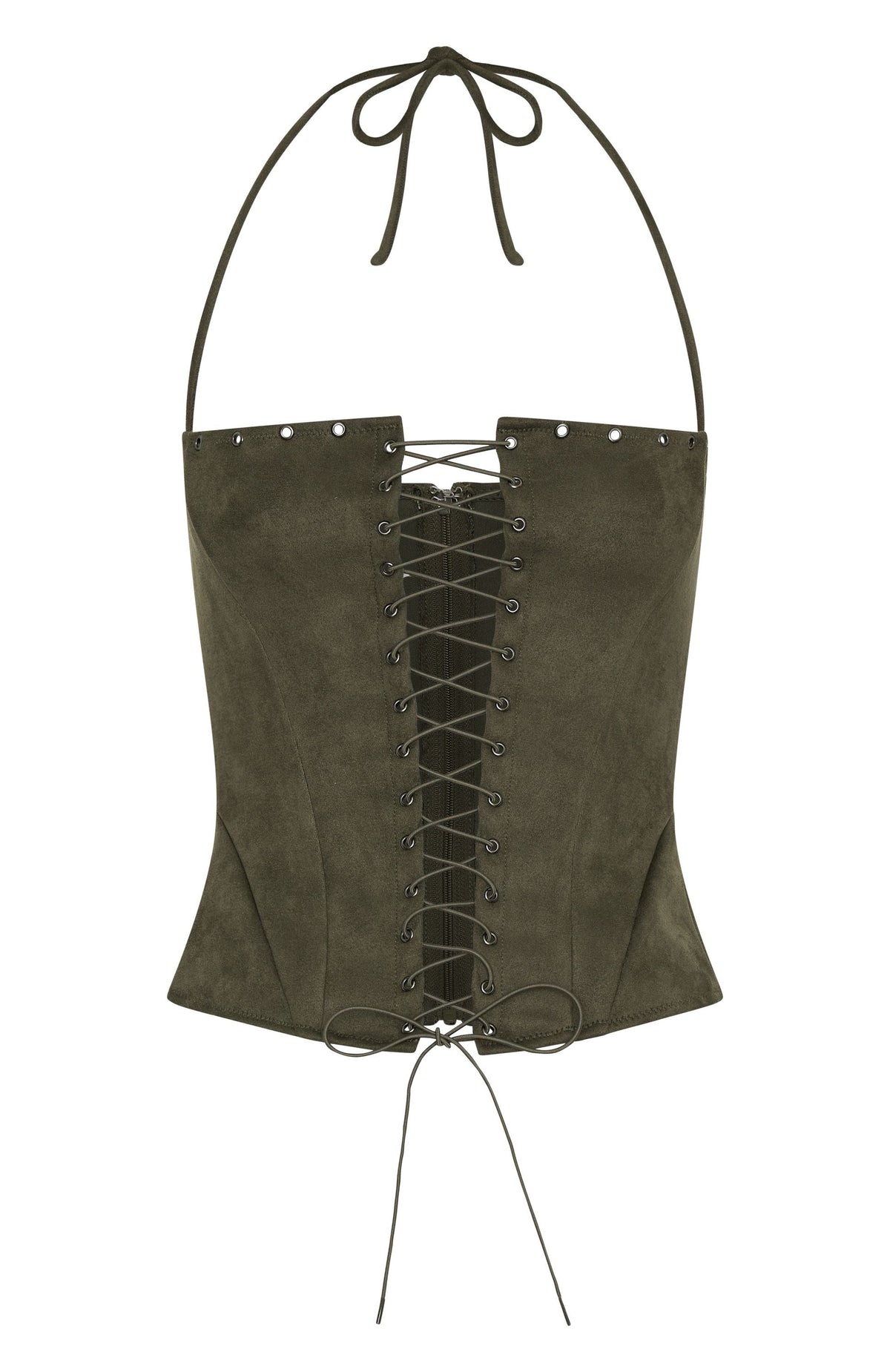 White Fox Don't Speak Faux Suede Bustier Cactus