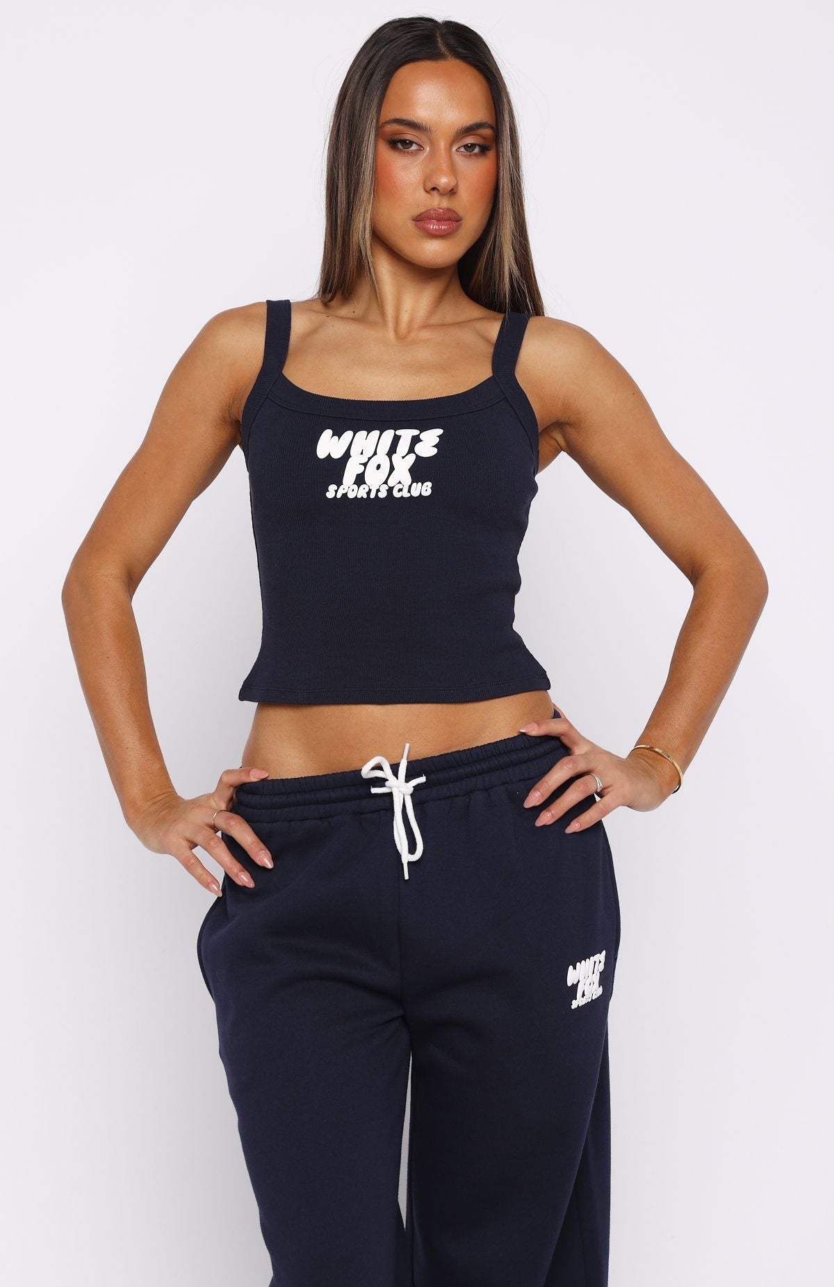 White Fox Club 14 Allie Singlet Top Navy