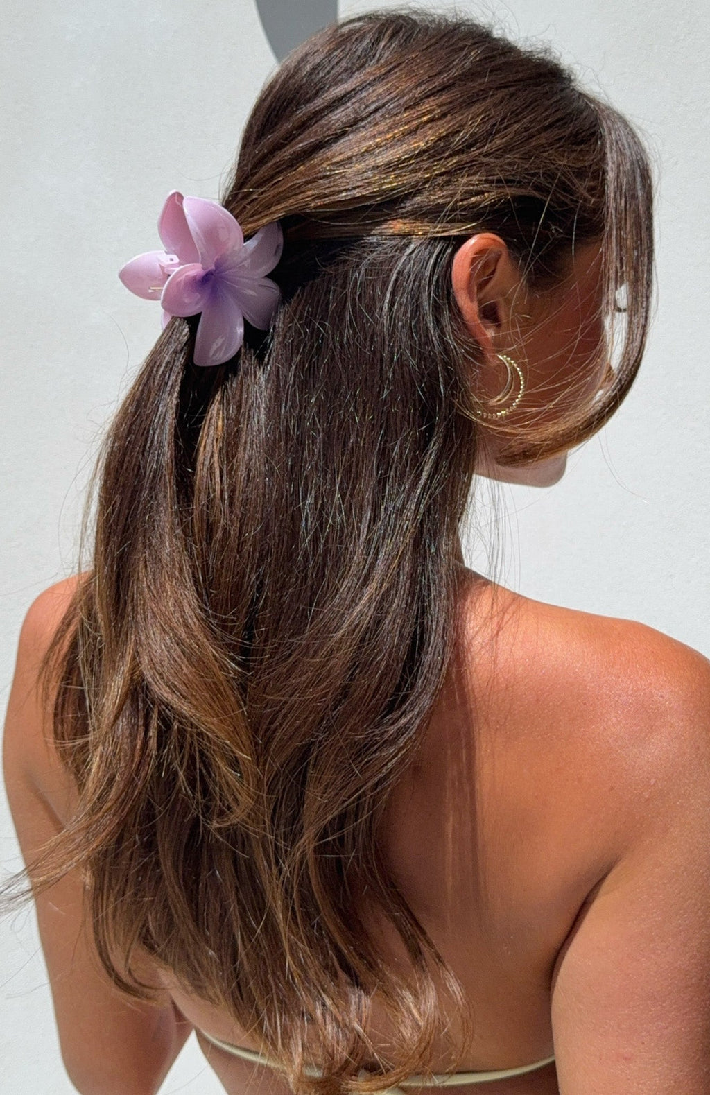 White Fox Floral Charm Hair Clip Lilac