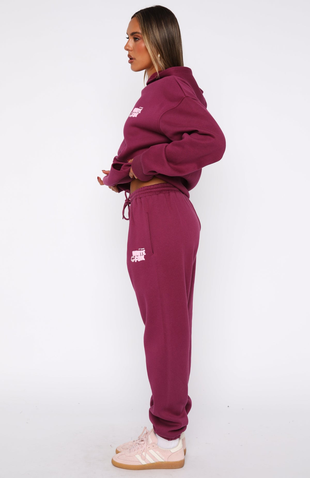 White Fox 11th Street Sweet Kisses Sweatpants Very Berry