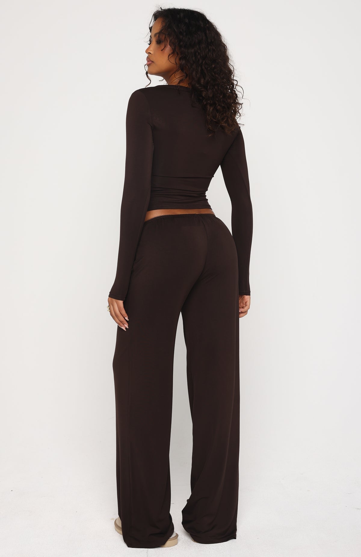 White Fox Dreamy Pyjama Pants Chocolate