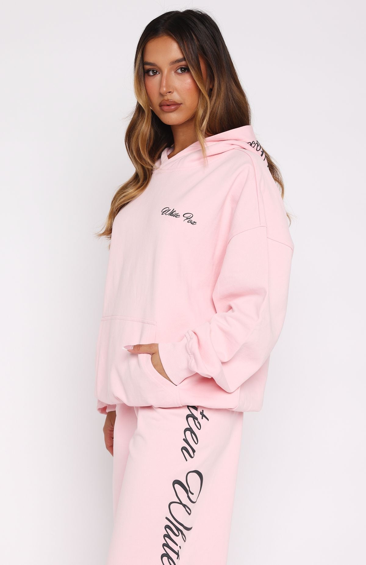 White Fox Lucky Thirteen Shaya Oversized Hoodie Soft Pink
