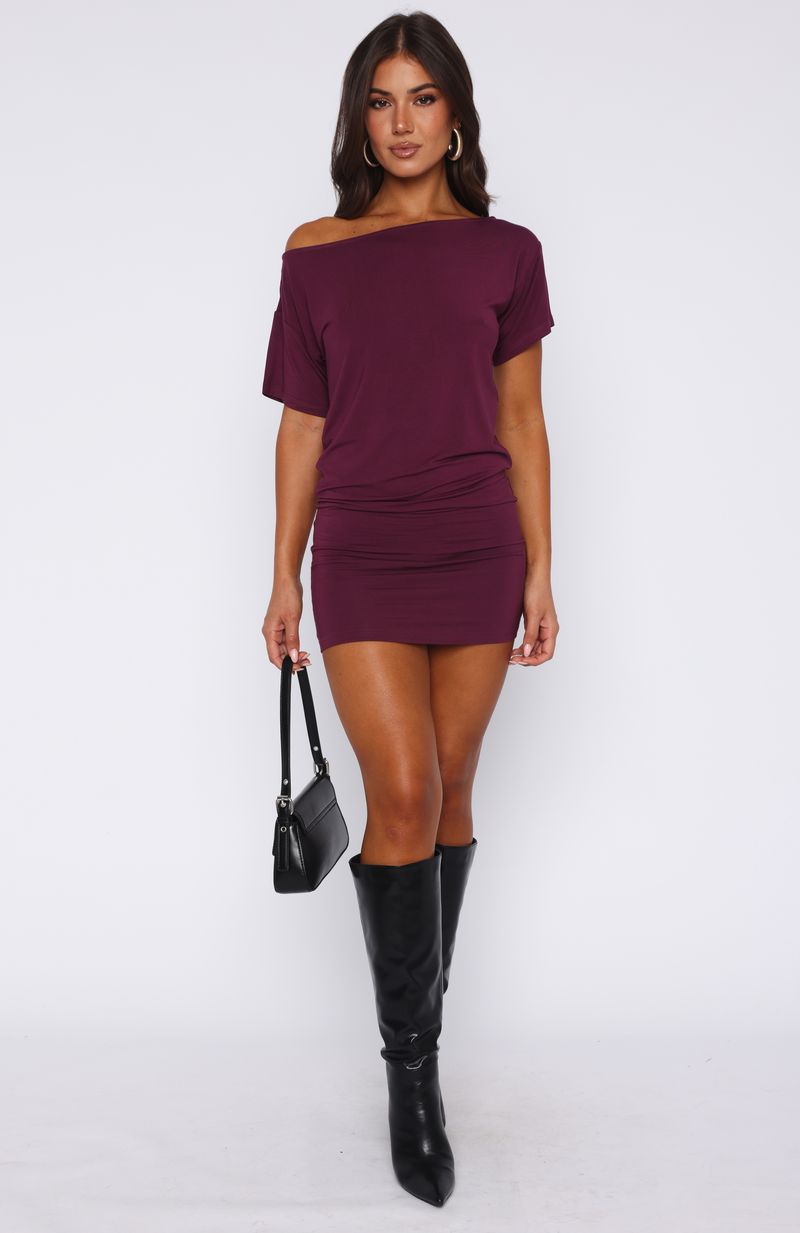 White Fox My Own Hero Mini Dress Plum