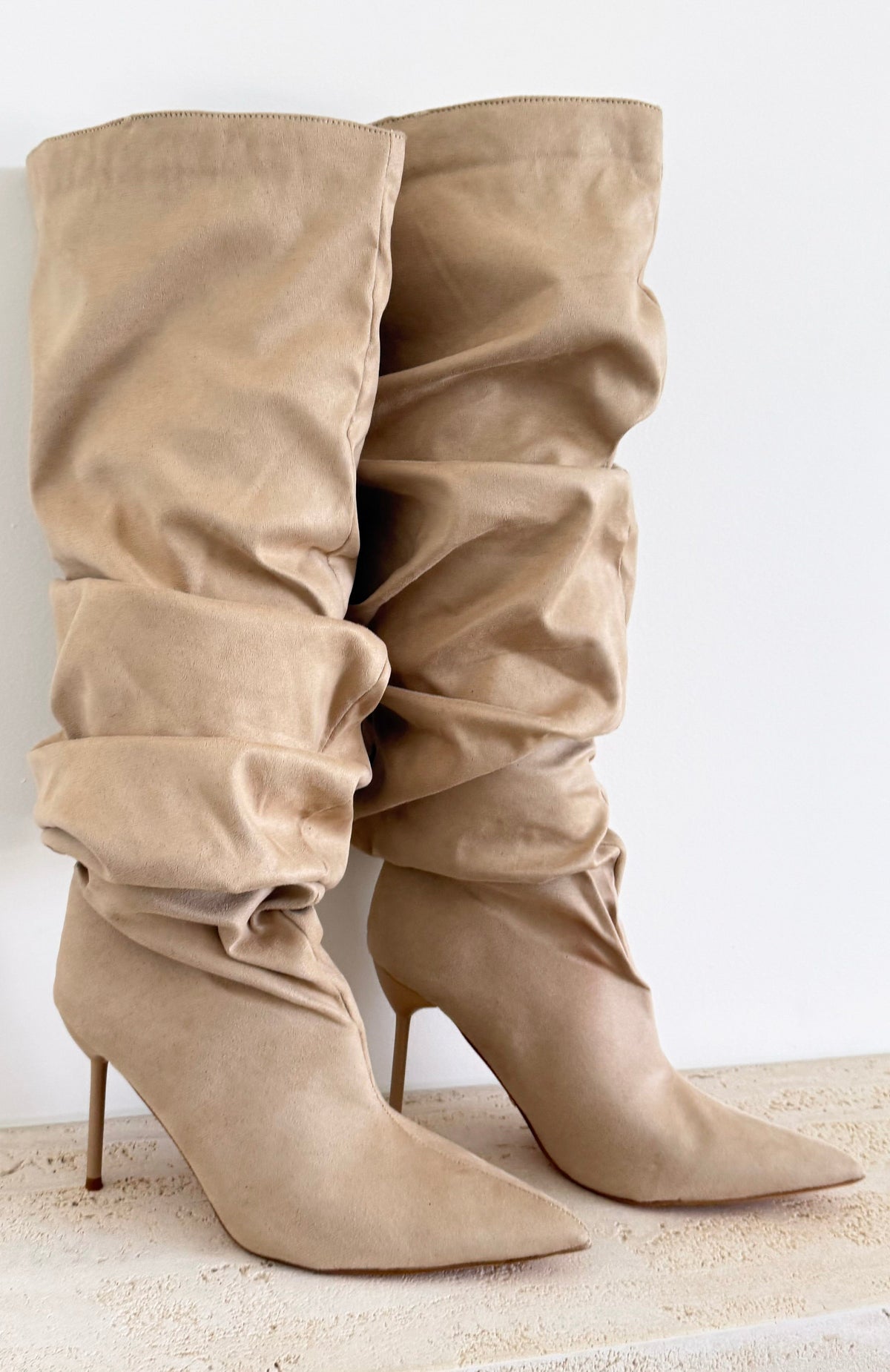 White Fox Redford Knee High Boots Sand