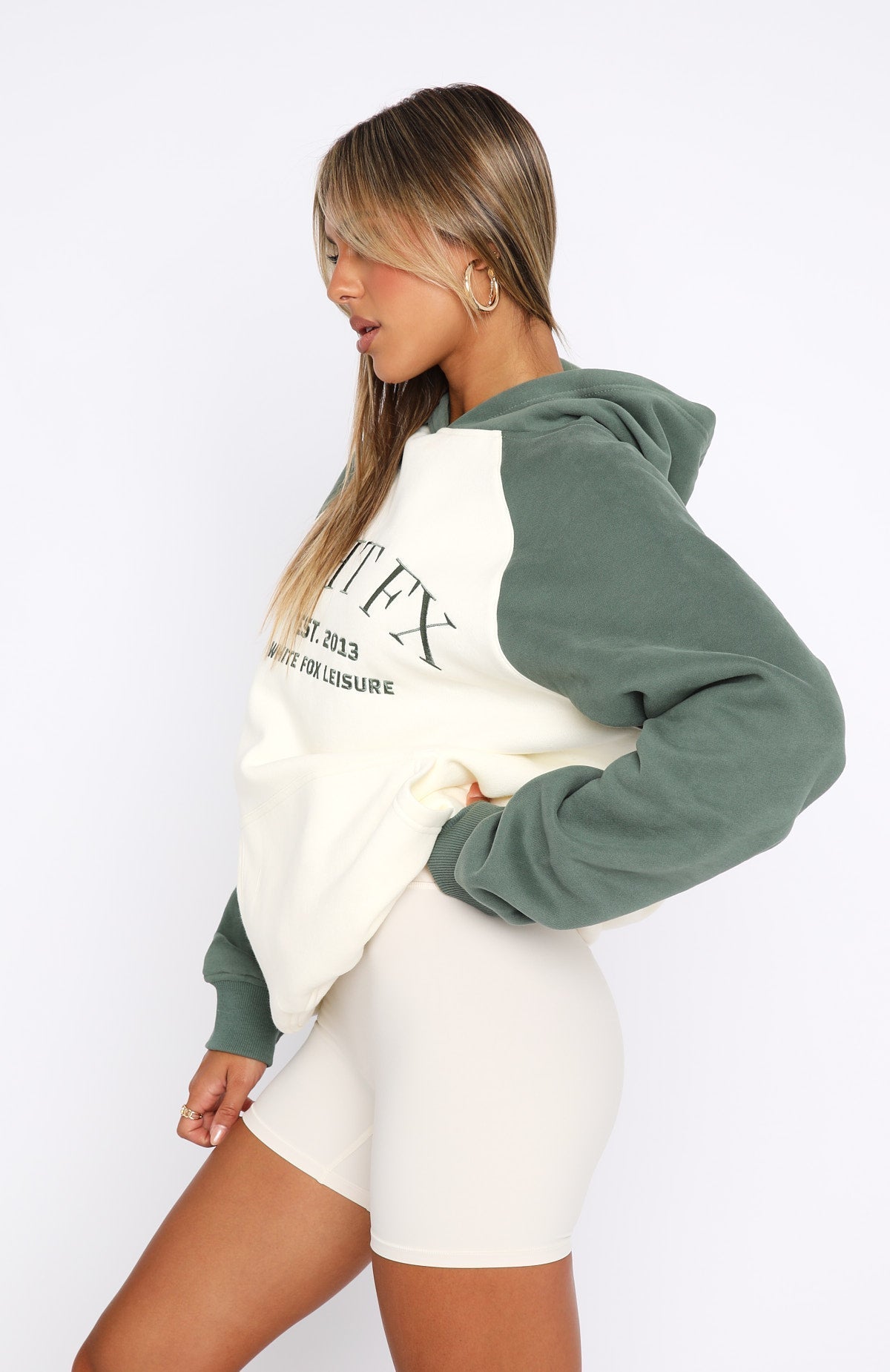 White Fox Caught Up On It Oversized Hoodie Cream
