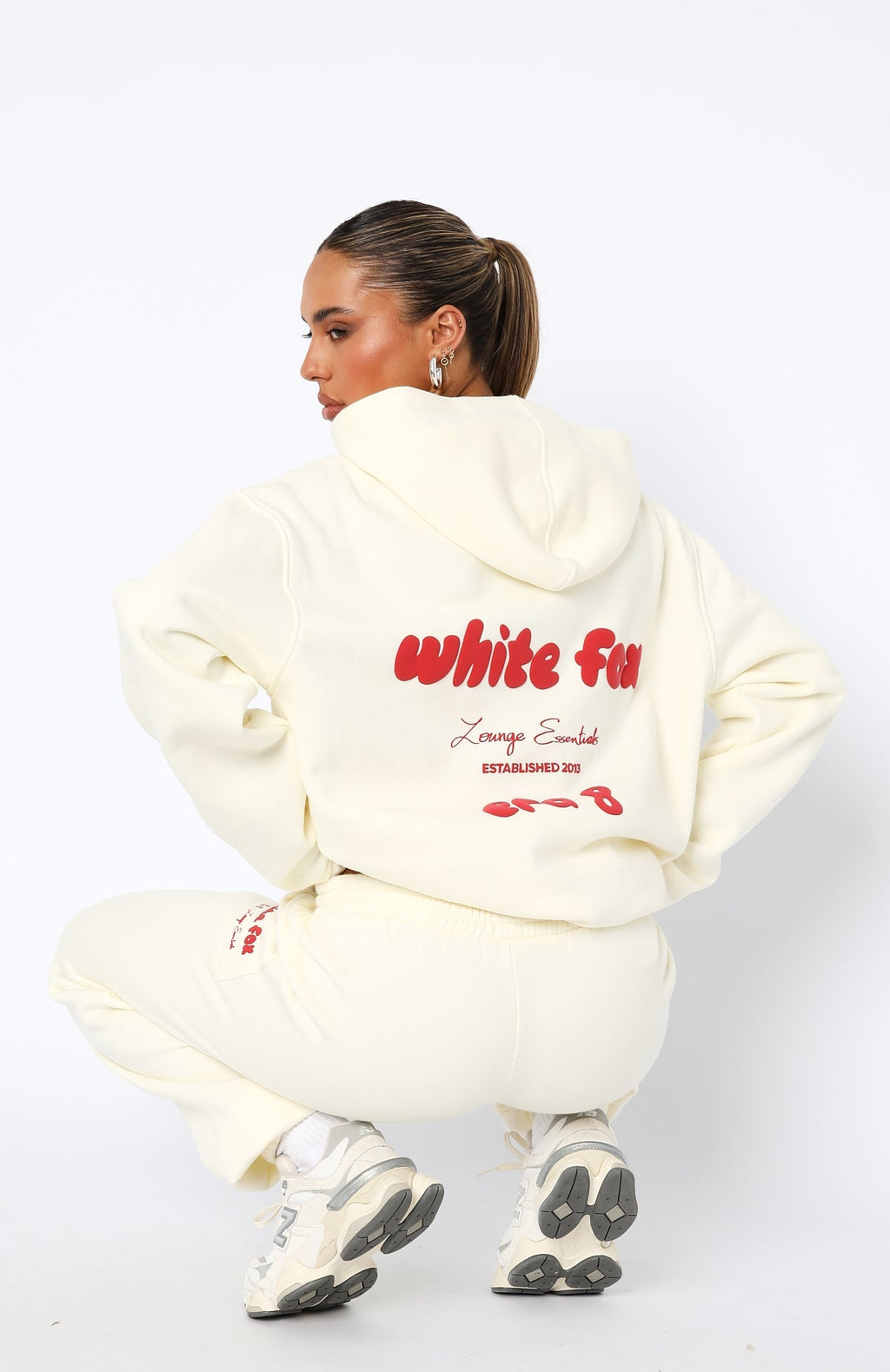 White Fox Era 8 Oversized Hoodie Cherry Cream