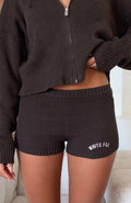 White Fox Floating By Knit Shorts Chocolate